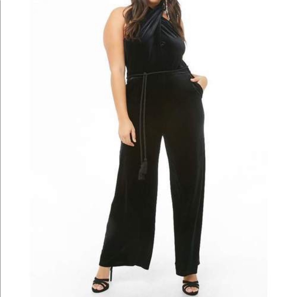 Forever 21 velvet jumpsuit